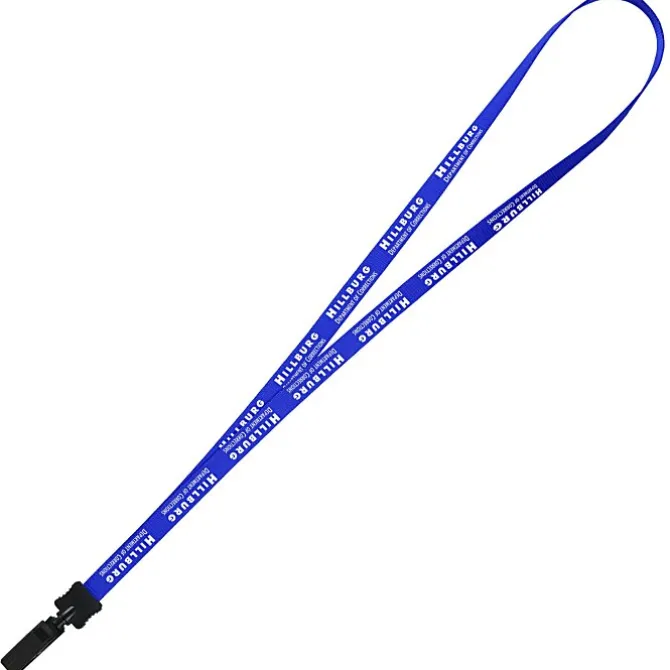 Smooth Nylon Lanyard - 1/2 inch - 32 inches - Plastic Bulldog Clip