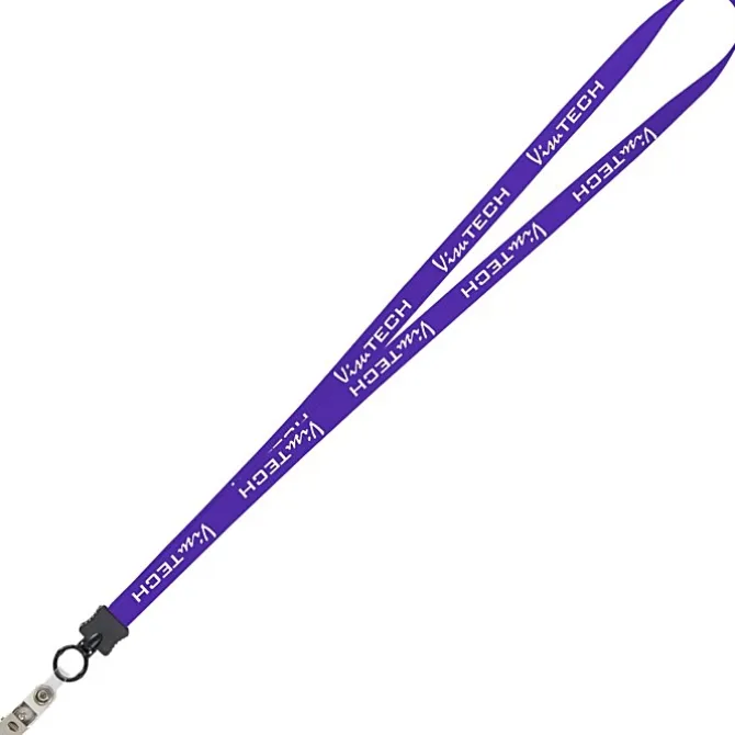 Smooth Nylon Lanyard - 1/2 inch - 32 inches - Snap with Metal Bulldog Clip