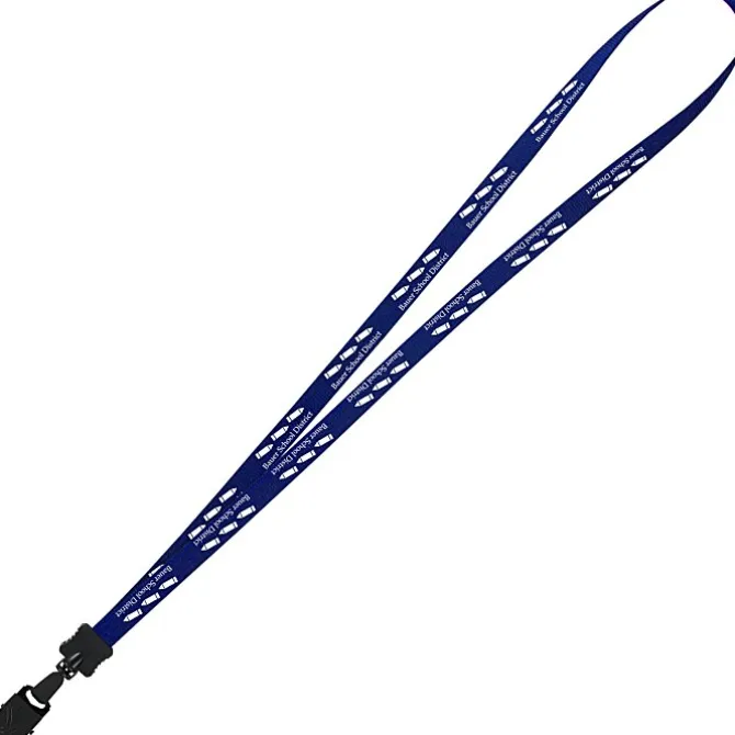 Smooth Nylon Lanyard - 1/2 inch - 32 inches - Large Metal Bulldog Clip