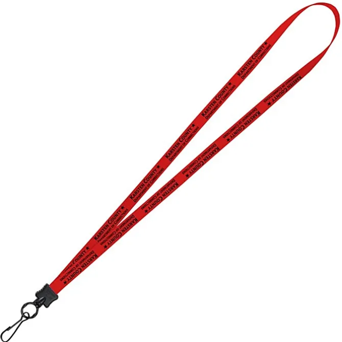Smooth Nylon Lanyard - 1/2 inch - 32 inches - Metal Swivel Snap Hook
