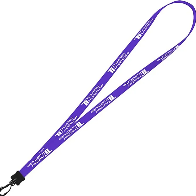 Smooth Nylon Lanyard - 1/2 inch - 34 inches - Plastic Swivel Snap Hook