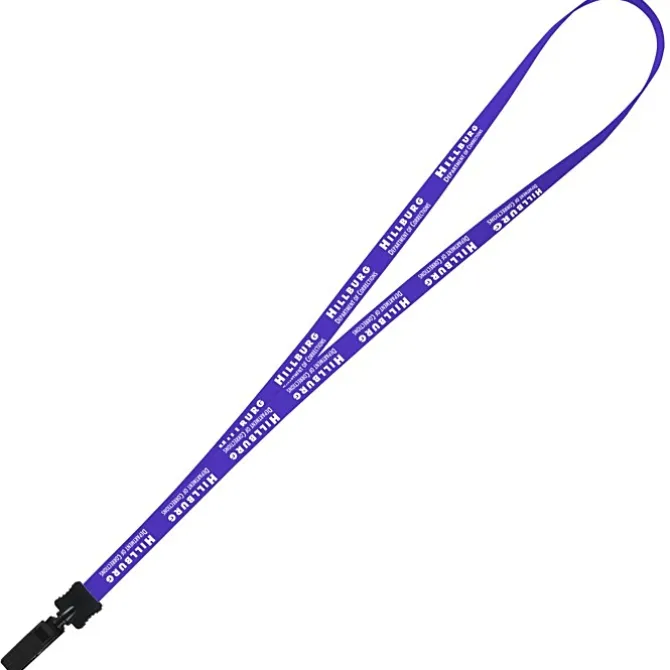 Smooth Nylon Lanyard - 1/2 inch - 36 inches - Plastic Bulldog Clip