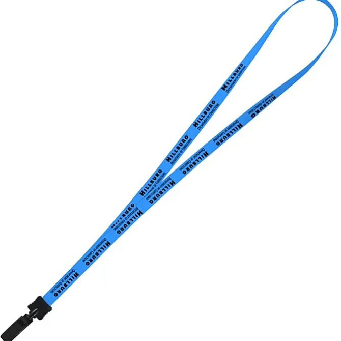 Smooth Nylon Lanyard - 1/2 inch - 36 inches - Plastic Bulldog Clip