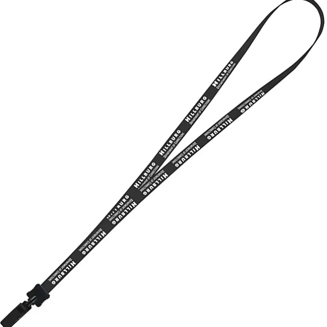 Smooth Nylon Lanyard - 1/2 inch - 36 inches - Plastic Bulldog Clip