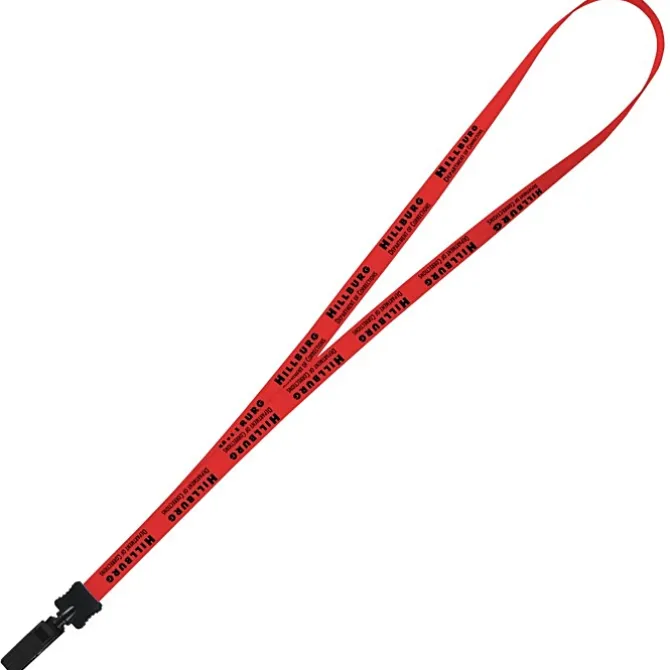 Smooth Nylon Lanyard - 1/2 inch - 36 inches - Plastic Bulldog Clip