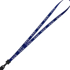 Smooth Nylon Lanyard - 1/2 inch - 34 inches - Large Metal Bulldog Clip