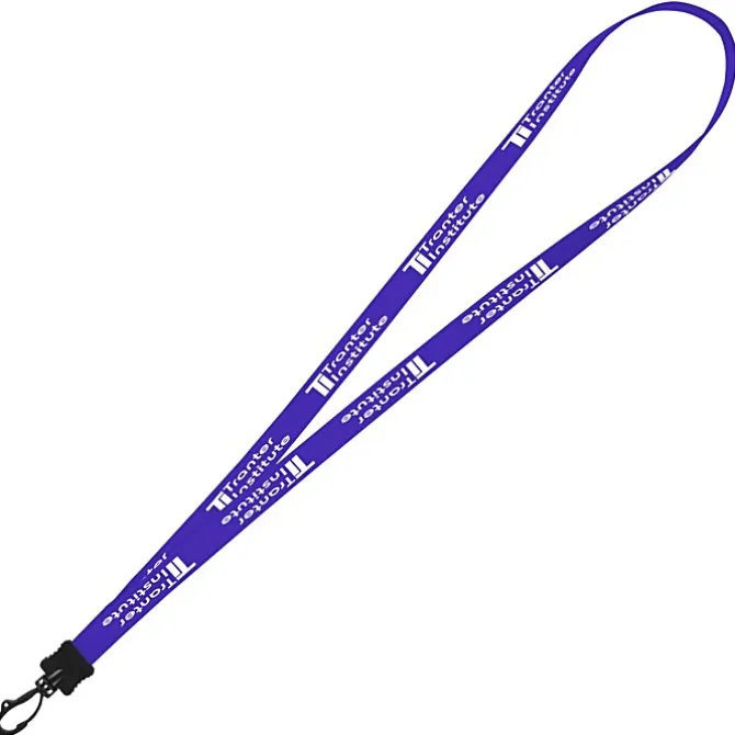 Smooth Nylon Lanyard - 1/2 inch - 32 inches - Plastic Swivel Snap Hook - 24 hr