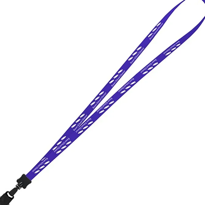 Smooth Nylon Lanyard - 1/2 inch - 34 inches - Large Metal Bulldog Clip - 24 hr