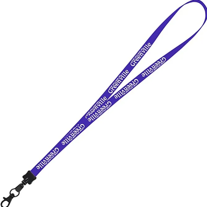 Smooth Nylon Lanyard - 1/2 inch - 34 inches - Metal Lobster Claw - 24 hr
