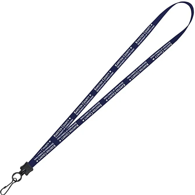 Smooth Nylon Lanyard - 1/2 inch - 34 inches - Metal Swivel Snap Hook - 24 hr