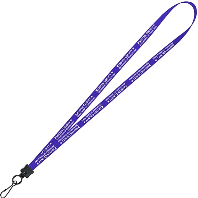 Smooth Nylon Lanyard - 1/2 inch - 34 inches - Metal Swivel Snap Hook - 24 hr