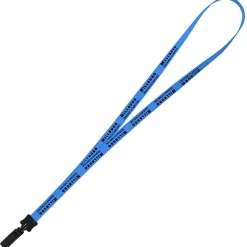 Smooth Nylon Lanyard - 1/2 inch - 34 inches - Plastic Bulldog Clip - 24 hr