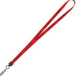 Smooth Nylon Lanyard - 1/2 inch - 34 inches - Snap with Metal Bulldog Clip - 24 hr
