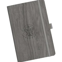 Soft Touch Wood Grain Notebook - Debossed