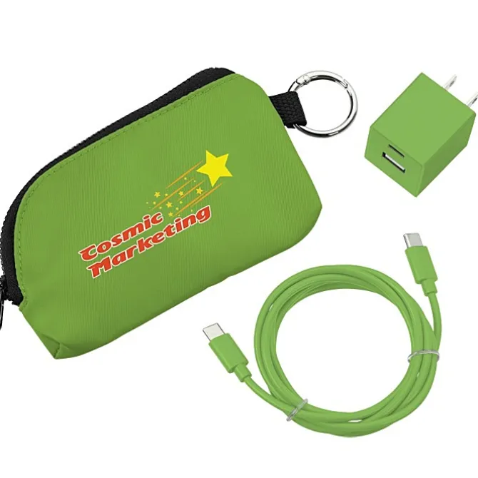 Solstice Zip Around USB-C Cable Pouch with Wall Charger