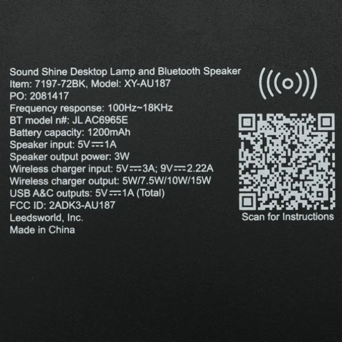 Sound Shine Speaker and Wireless Charger