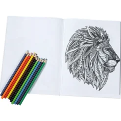 Stress Relieving Adult Coloring Book & Pencils - Animals