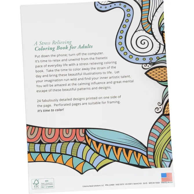Stress Relieving Adult Coloring Book - Patterns - Full Color