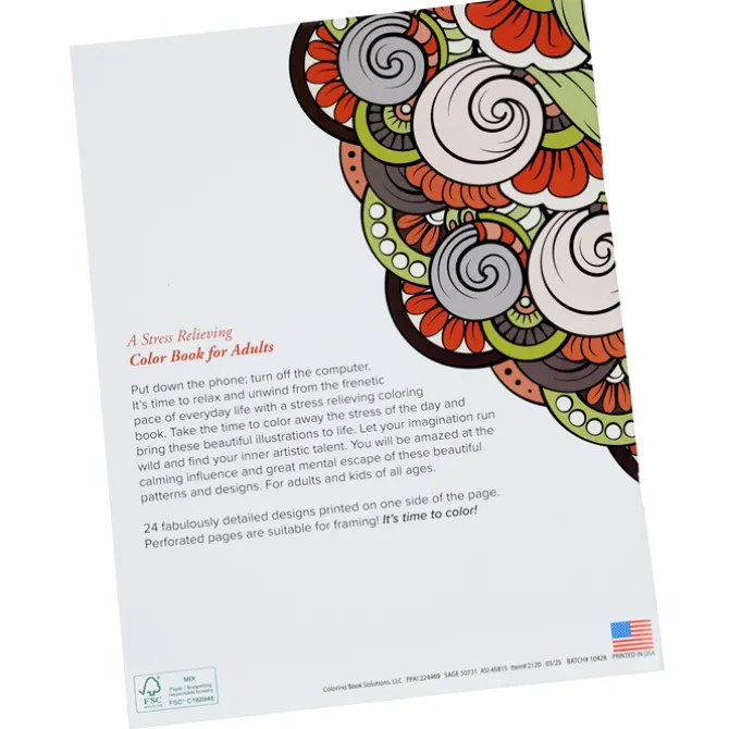 Stress Relieving Adult Coloring Book - Zen Doodle - Full Color