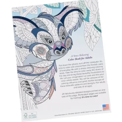 Stress Relieving Adult Coloring Book - Animals - 24 hr