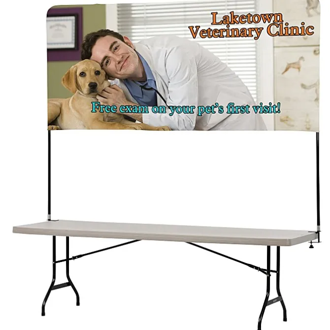 Tabletop Banner System with Back Wall - 8 feet