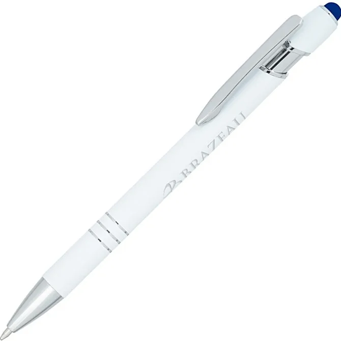 Textari Soft Touch Stylus Metal Pen - White - 24 hr