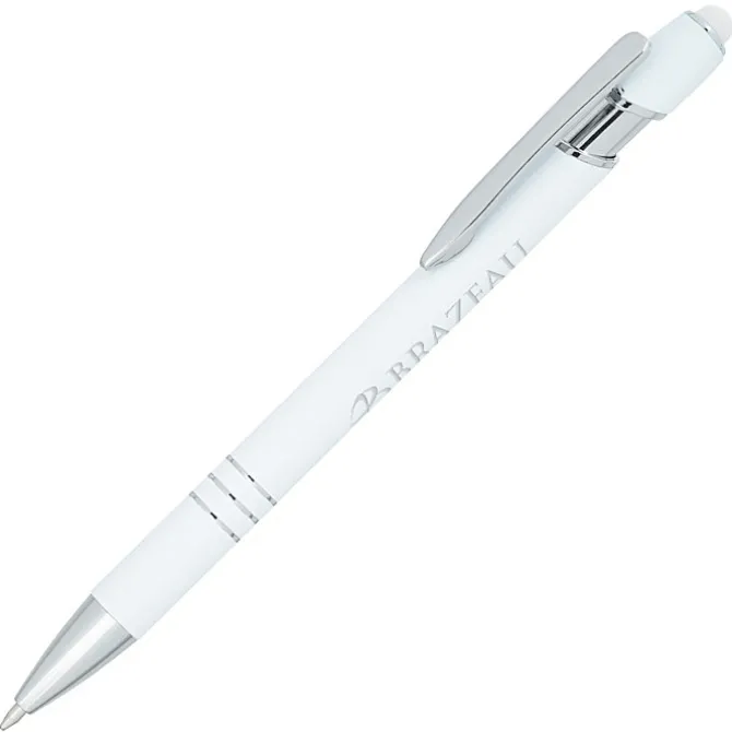 Textari Soft Touch Stylus Metal Pen - White - 24 hr