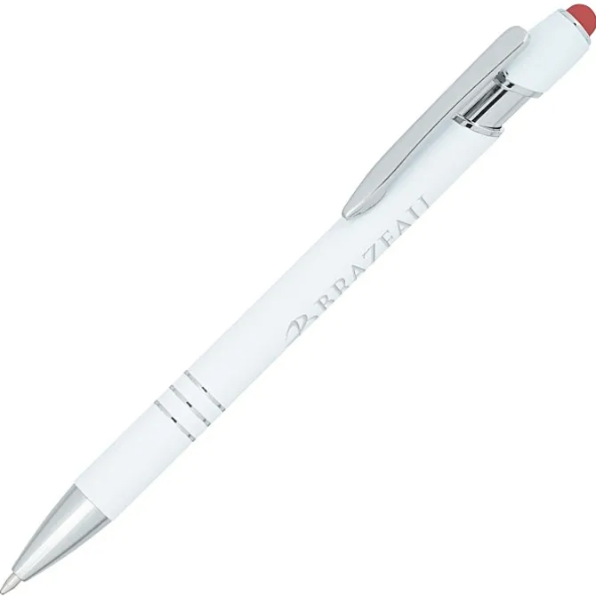 Textari Soft Touch Stylus Metal Pen - White - 24 hr