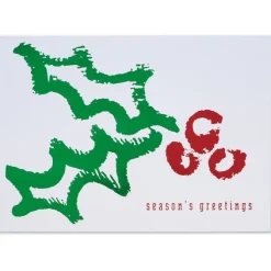 Textured Contemporary Holly Greeting Card