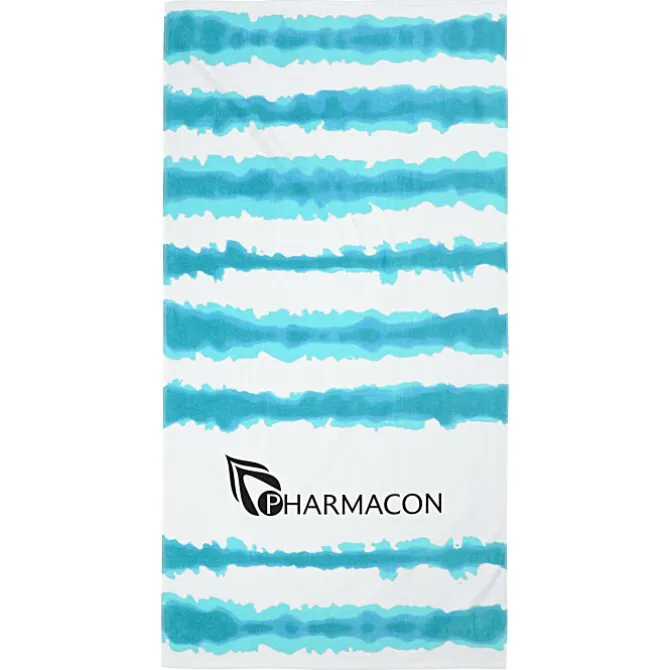 Tie-Dye Cabana Stripe Beach Towel