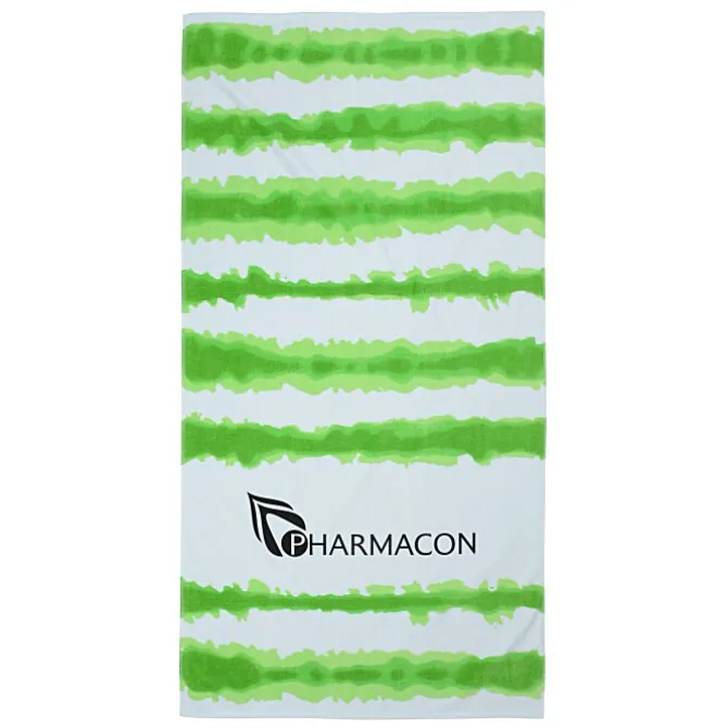 Tie-Dye Cabana Stripe Beach Towel