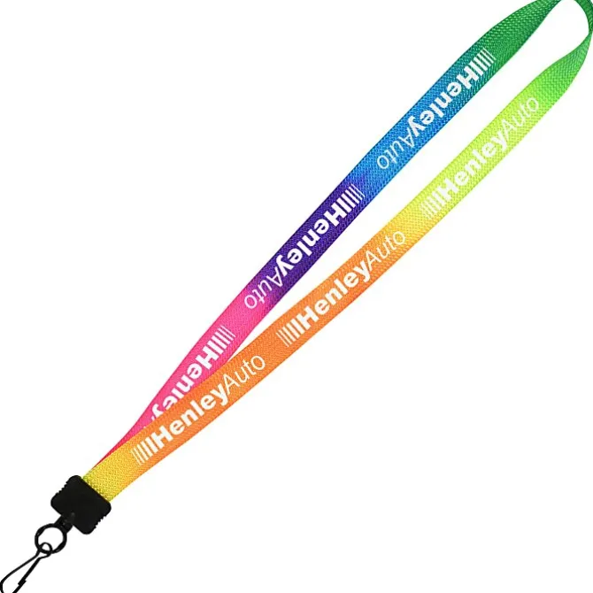 Tie-Dye Multicolor Lanyard - 3/4 inches - Metal Swivel Snap Hook - 24 hr