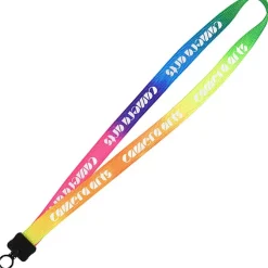 Tie-Dye Multicolor Lanyard - 3/4 inches - Plastic O-Ring - 24 hr