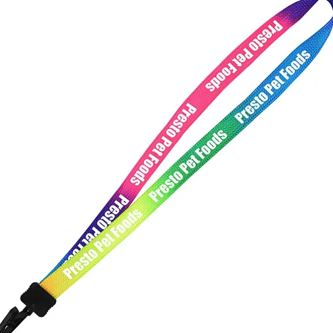 Tie-Dye Multicolor Lanyard - 3/4 inches - Plastic Bulldog Clip - 24 hr