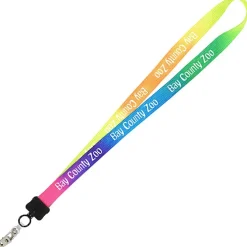 Tie-Dye Multicolor Lanyard - 3/4 inches - Snap with Metal Bulldog Clip