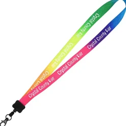 Tie-Dye Multicolor Lanyard - 3/4 inches - Metal Lobster Claw - 24 hr