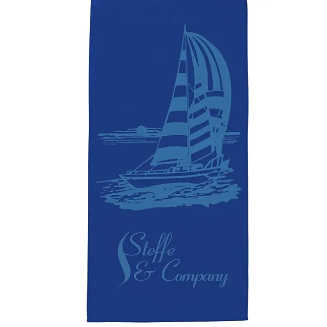 Tone on Tone Stock Art Towel - Sailboat