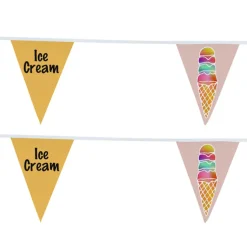 30' Triangle Pennant String - 12 inches x 9 inches - 16 Pennants - Two Sided - Alternating