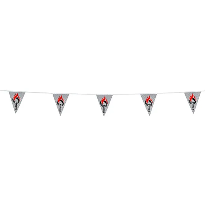 30' Triangle Pennant String - 12 inches x 9 inches - 16 Pennants - One Sided