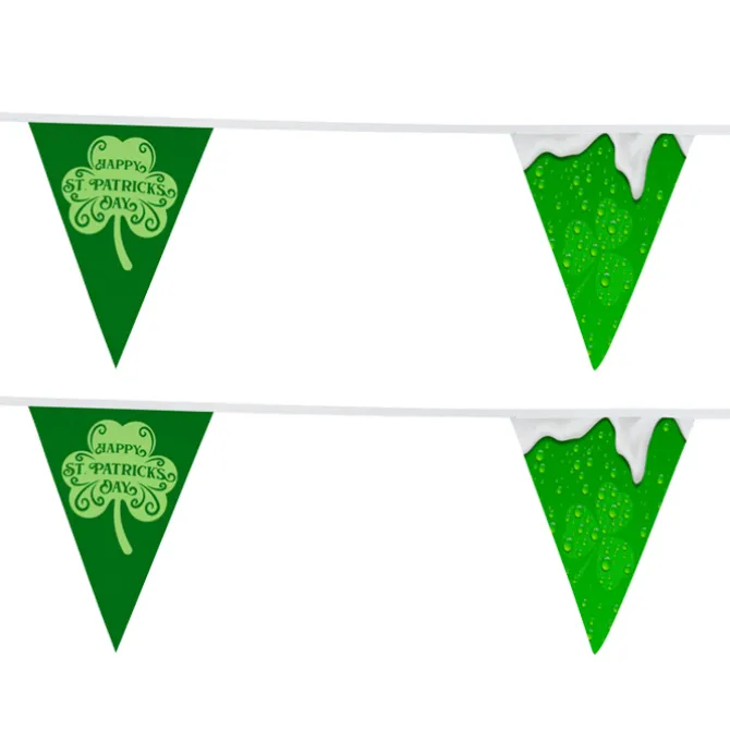 20' Triangle Pennant String - 12 inches x 9 inches - 11 Pennants - Two Sided - Alternating