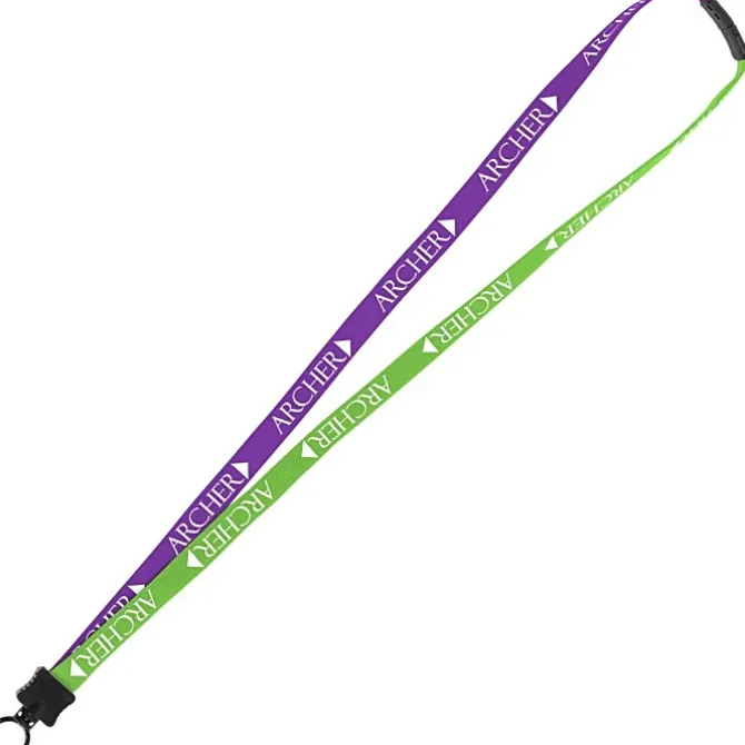 Two-Tone Cotton Lanyard - 5/8 inches - Plastic O-Ring