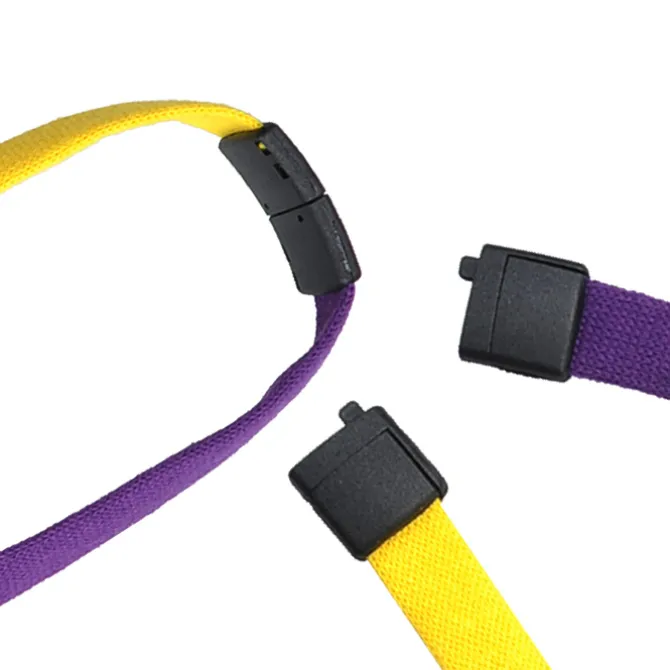 Two-Tone Cotton Lanyard - 5/8 inches - Plastic O-Ring