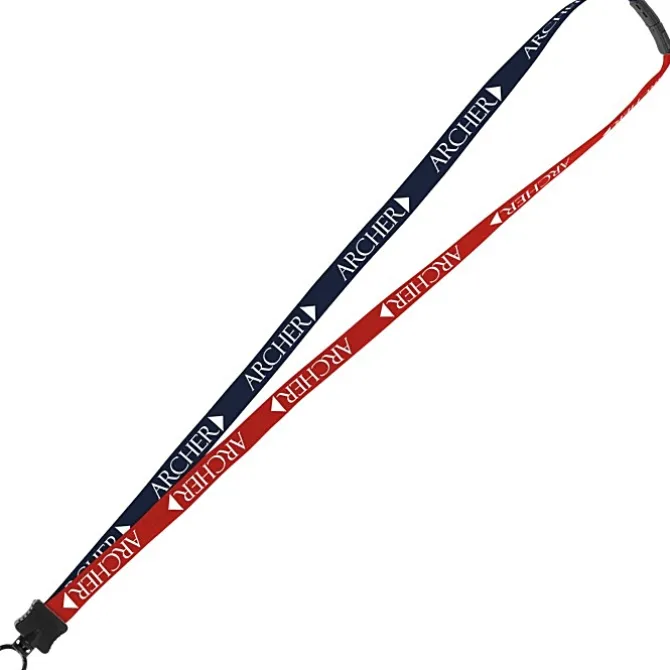Two-Tone Cotton Lanyard - 5/8 inches - Plastic O-Ring