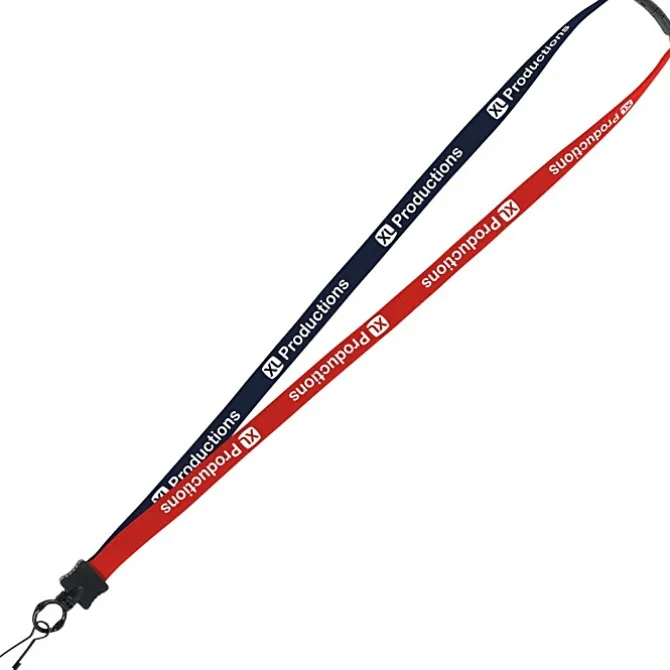 Two-Tone Cotton Lanyard - 5/8 inches - Metal Swivel Snap Hook