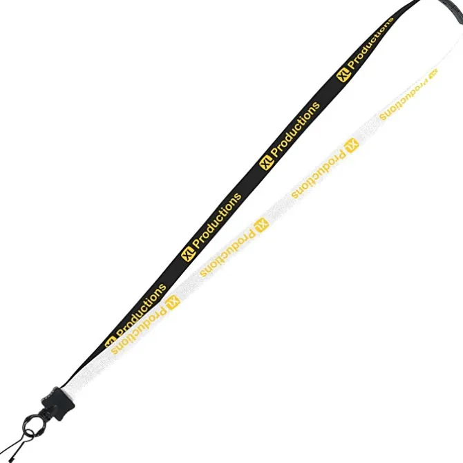 Two-Tone Cotton Lanyard - 5/8 inches - Metal Swivel Snap Hook
