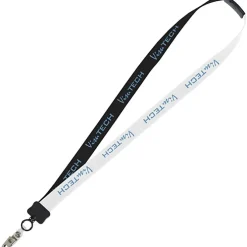 Two-Tone Cotton Lanyard - 7/8 inches - Snap with Metal Bulldog Clip