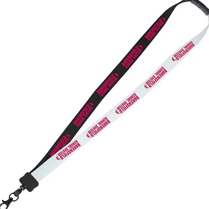Two-Tone Cotton Lanyard - 7/8 inches - Metal Lobster Claw