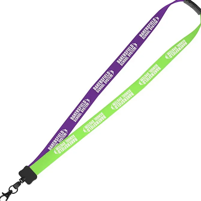 Two-Tone Cotton Lanyard - 7/8 inches - Metal Lobster Claw
