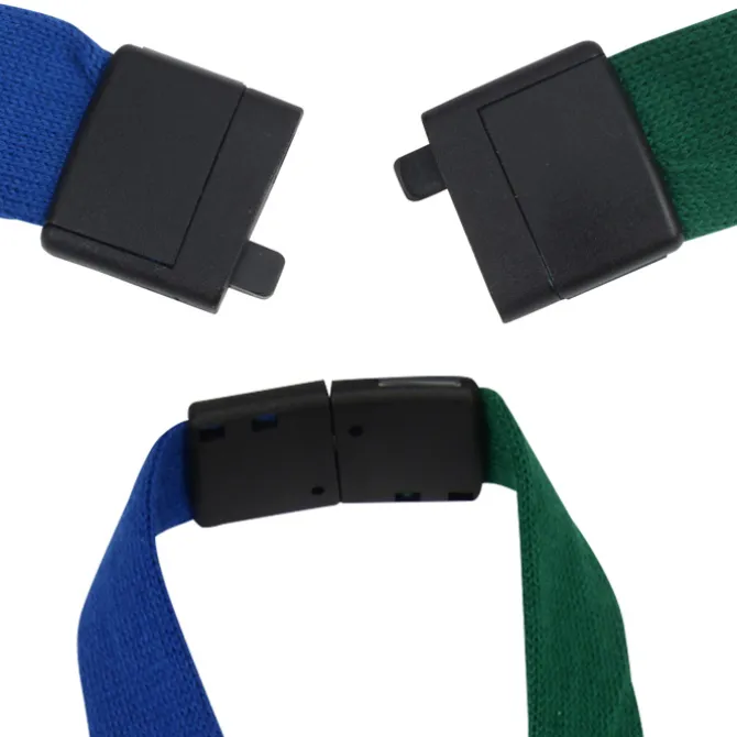 Two-Tone Cotton Lanyard - 7/8 inches - Plastic Bulldog Clip