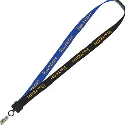 Two-Tone Cotton Lanyard - 7/8 inches - Snap with Metal Bulldog Clip - 24 hr